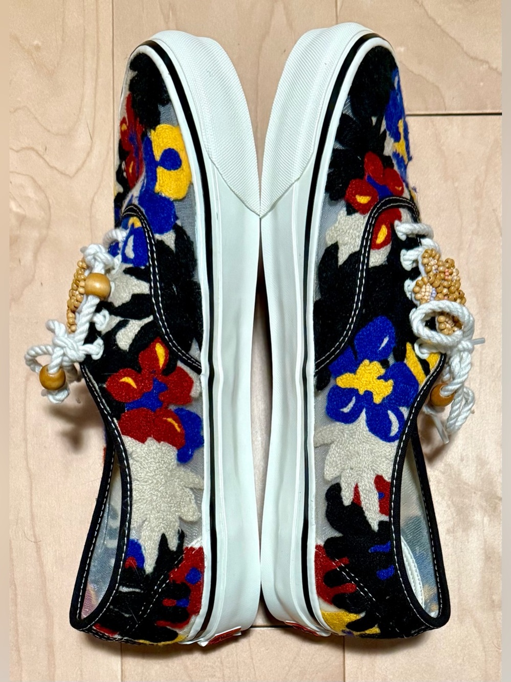NWOB Vans Premium Authentic 44 Needlework Shoes Sneakers Floral Men’s US 10.5 - Picture 4 of 7